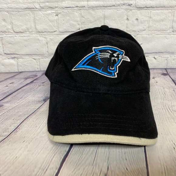 Carolina Panthers Hat Cap Strap Back Black White Embroidered Log NFL Football - Picture 5 of 10